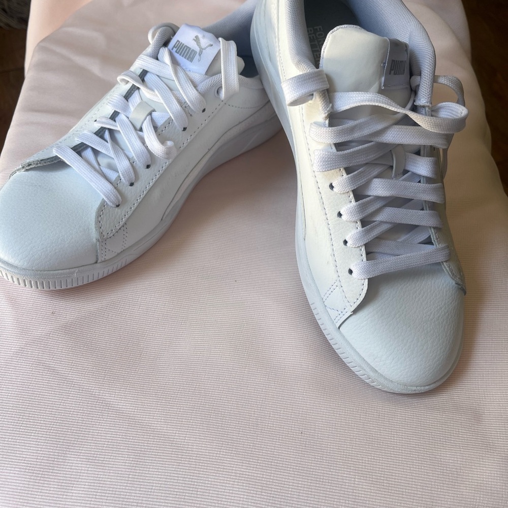 Puma Classic White Lace-Up Sneakers